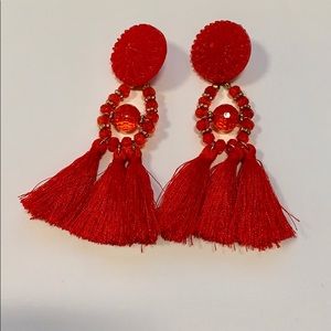 *FINAL PRICE* Red Tassel Earrings